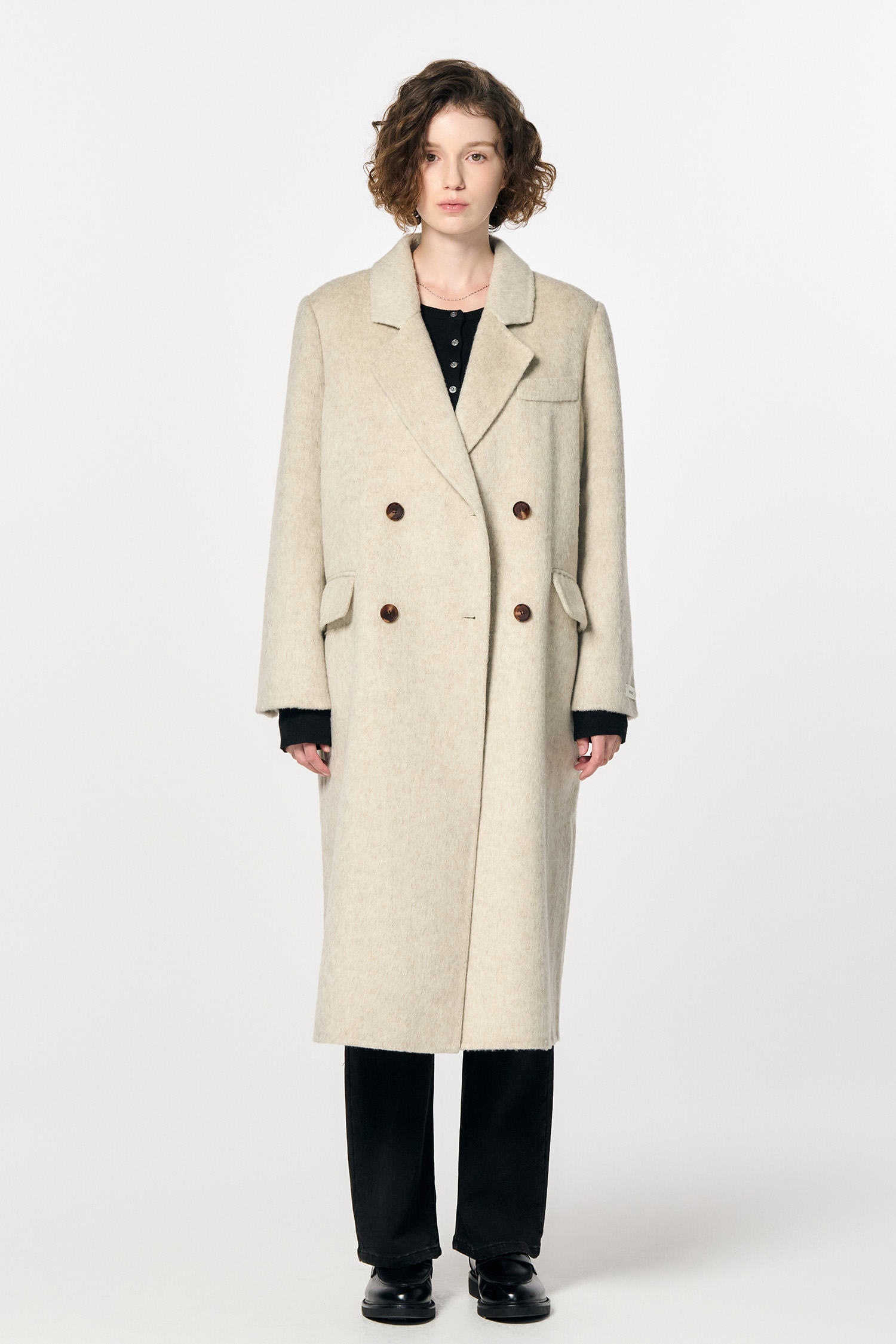 GENERAL IDEA] WOMAN ウールハンドメイドロングコート [OATMEAL] (韓国  