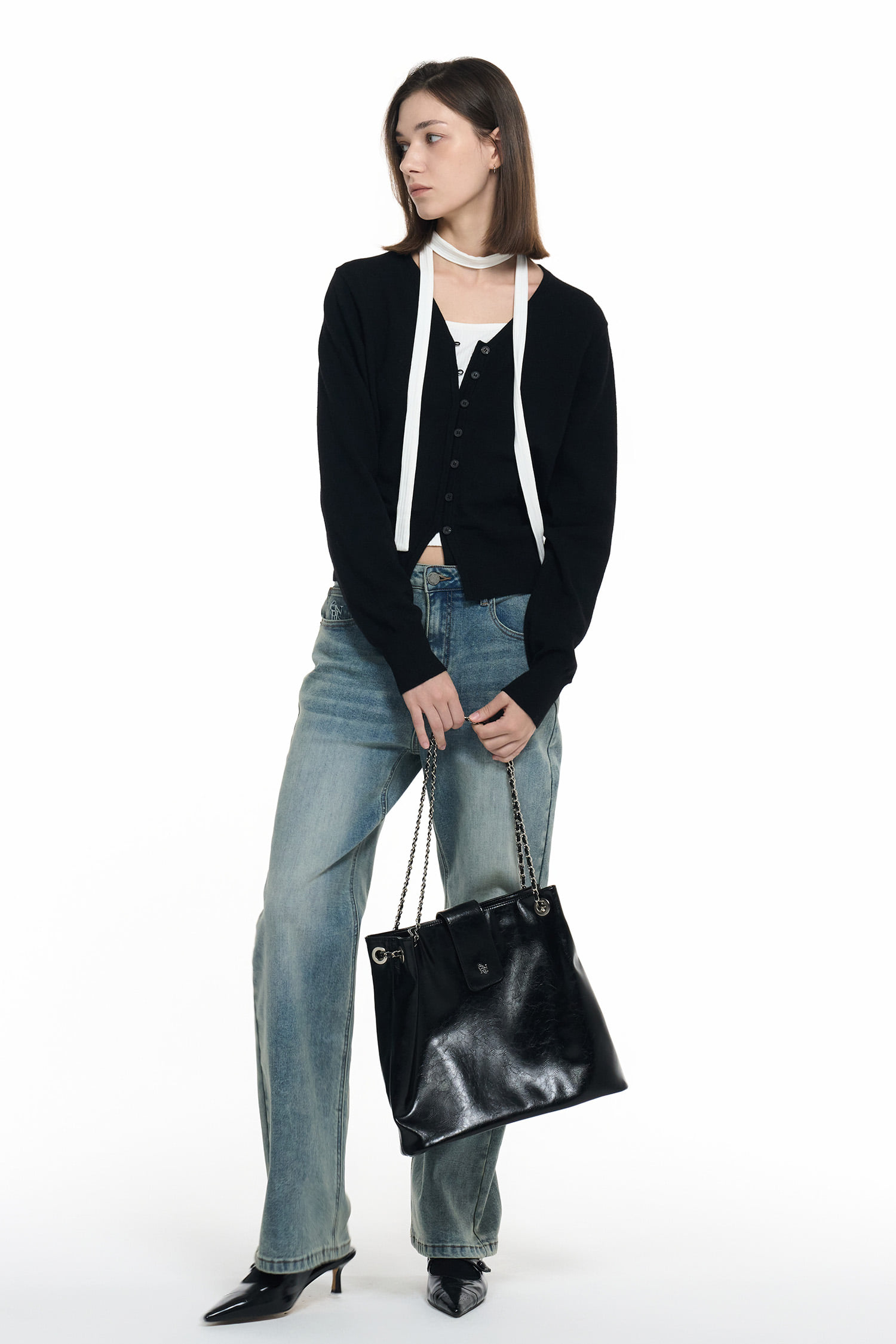 GENERAL IDEA] WOMAN GNRL バケットチェーンショルダーバッグ [BLACK 