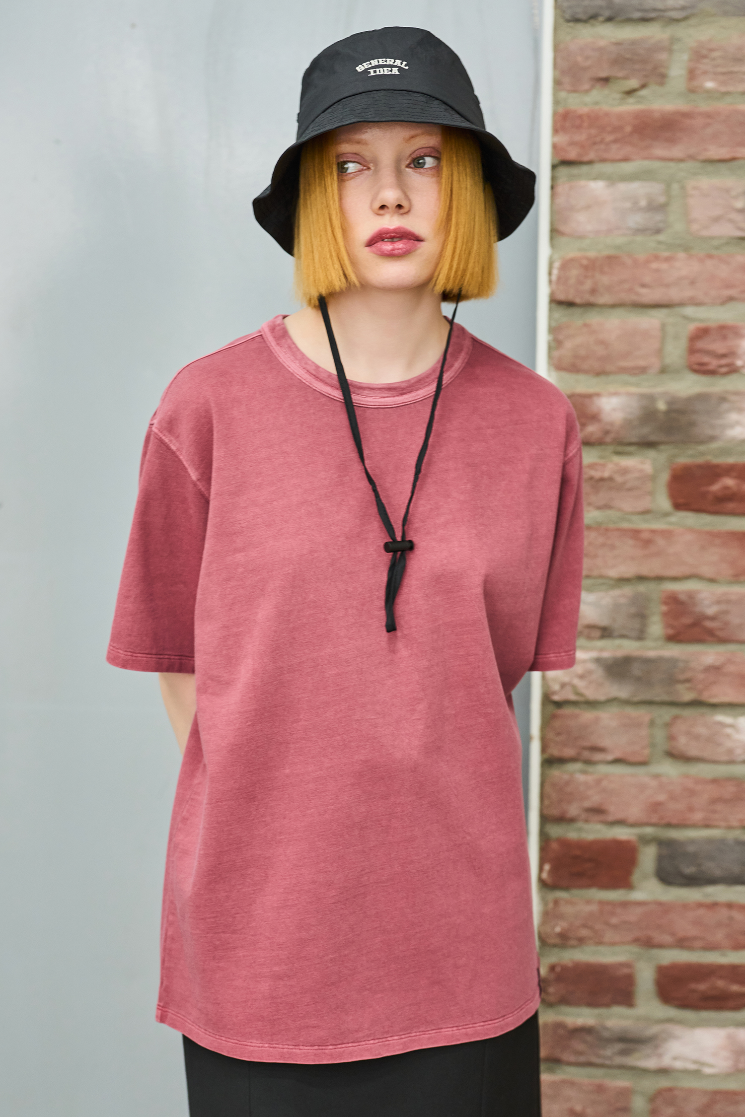 UNISEX ピグメント ベーシック 半袖Tシャツ [BURGUNDY]