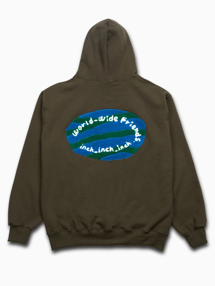 3차 소량입고 [Khaki] world_wide_friends_hoodie