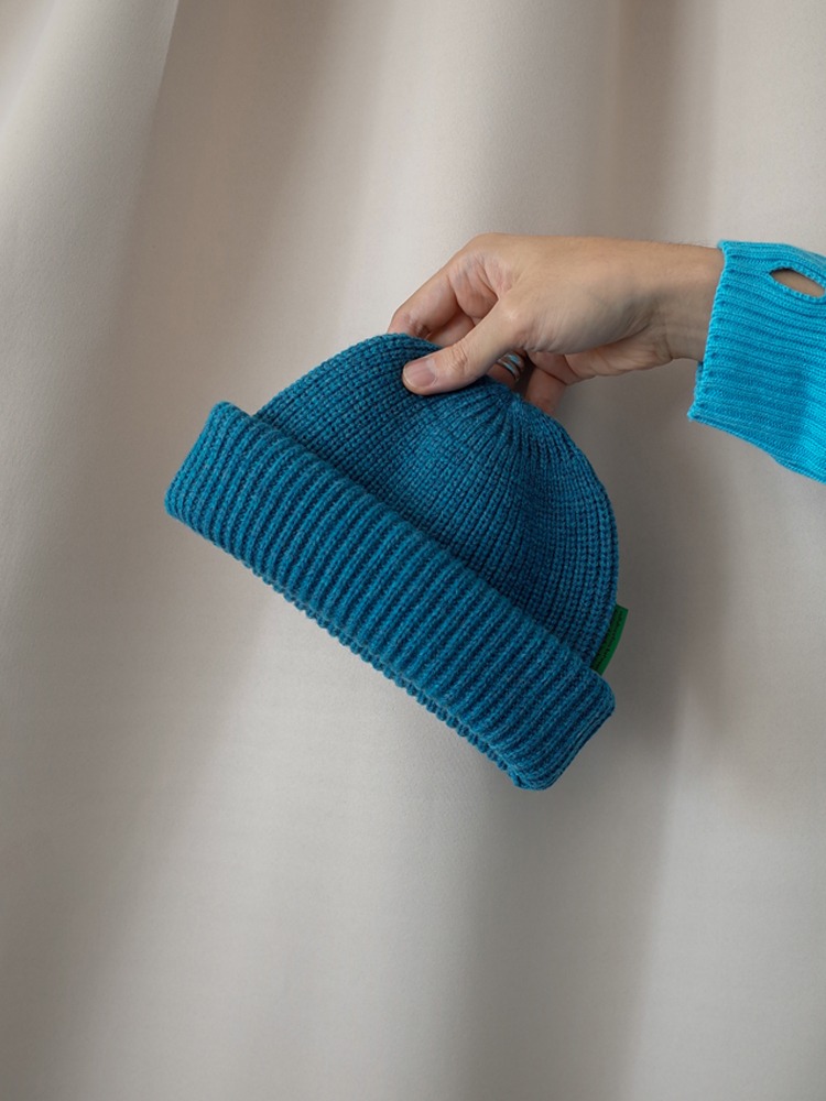 Season2 [inch_inch_beanie] Lambs-wool / Turquoise Blue