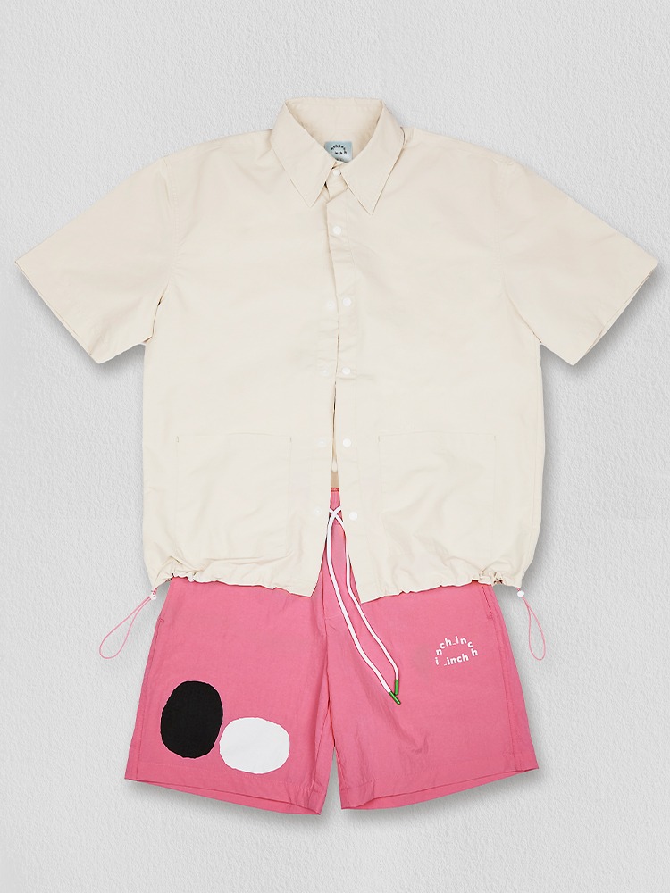 Light Nylon S/S Set-up  (Cream / Pink)