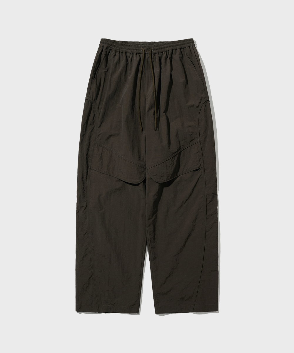 Track Piping Nylon Pants_Khaki