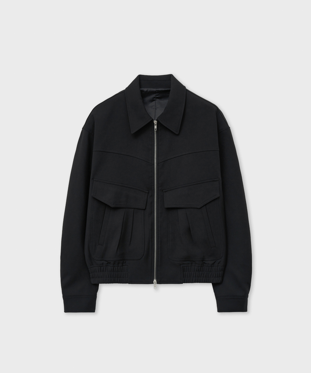 Pleats Pocket Detail Jacket_Black