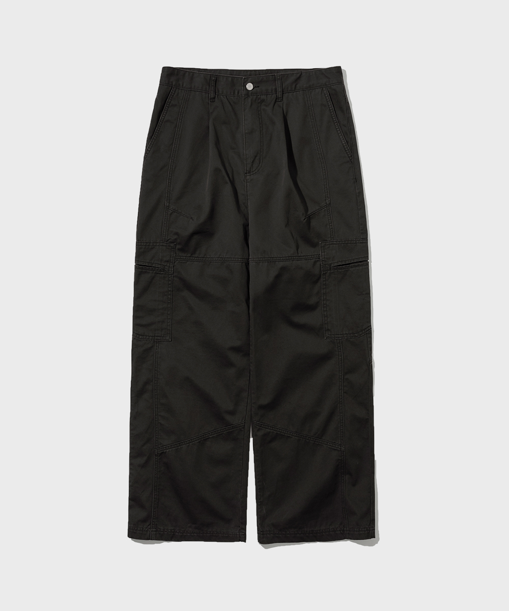 Panel Bio Washing Cargo Pants_Charcoal