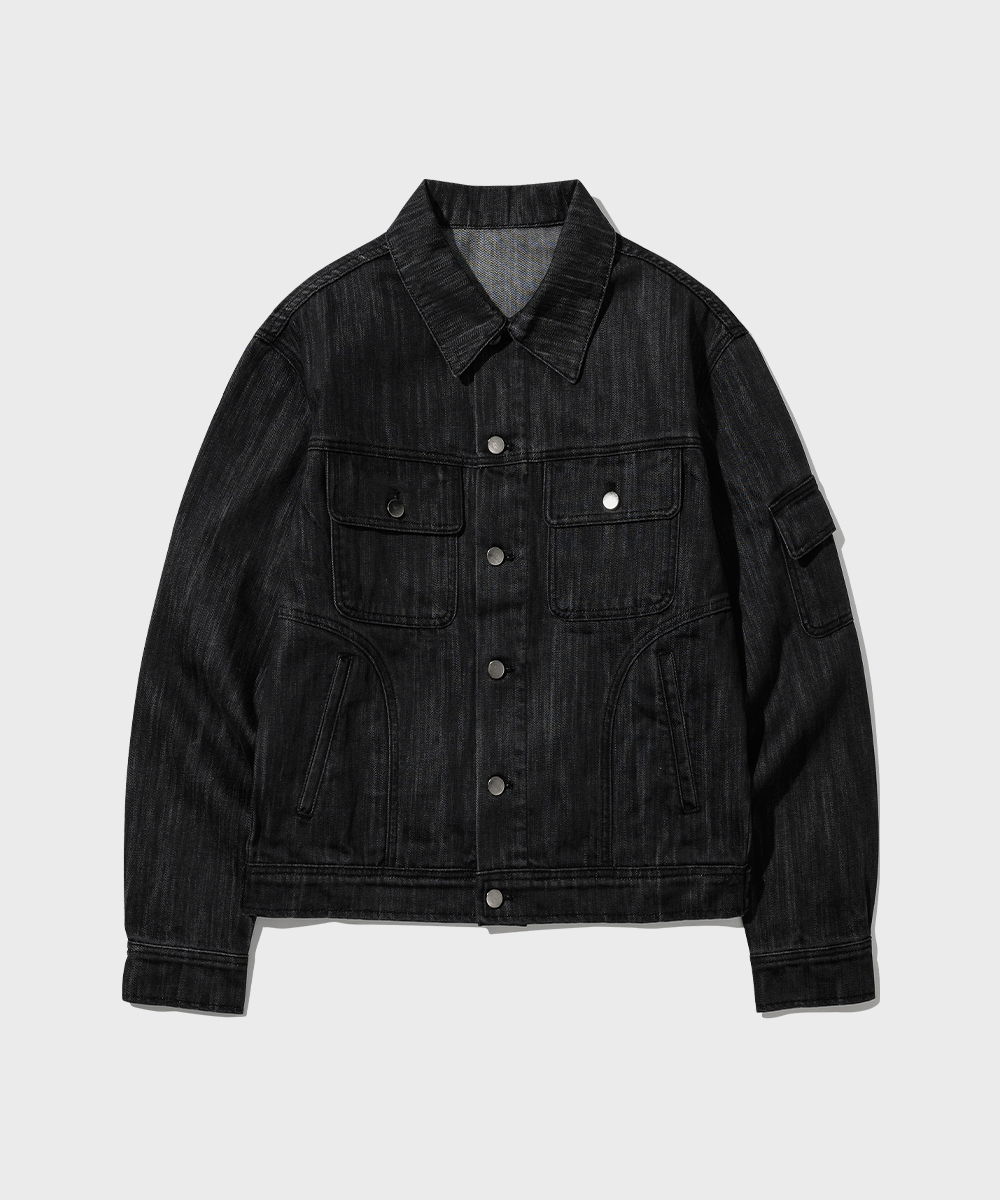 Moonrise Denim Trucker Jacket_Black