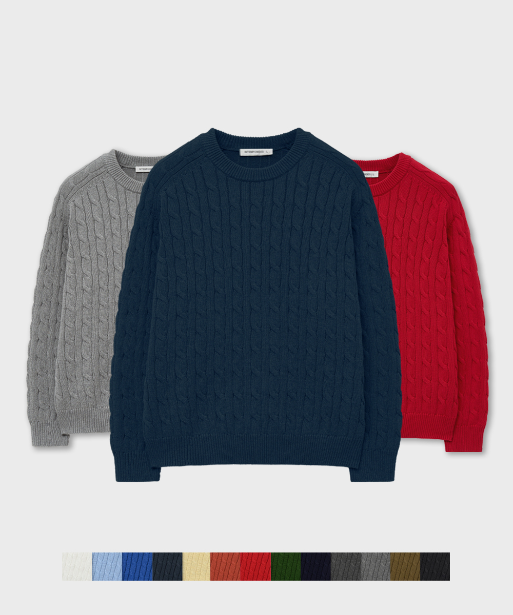 Standard Raglan Cable Knit : 11color