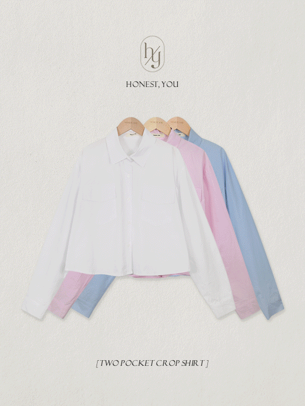 [오늘출발]  [HONEST, YOU] 디어 투포켓 크롭 셔츠 - sh(3color)로빈유