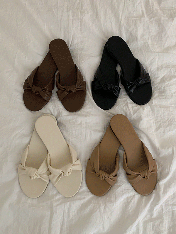 베넷 꼬임 리본 슬리퍼 - shoes(4color)로빈유