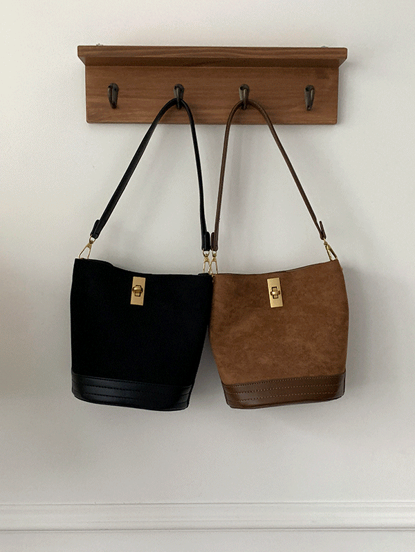 렌지 스웨이드 숄더 버킷백 - bag(2color)로빈유