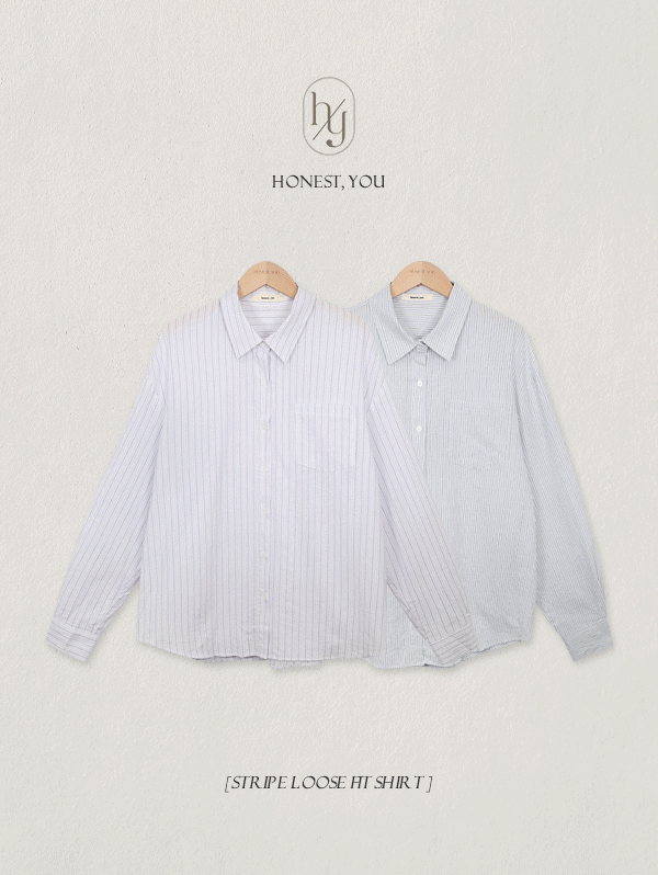 [오늘출발] [HONEST, YOU] 마인드 스트라이프 루즈핏 셔츠 - sh(2color)로빈유