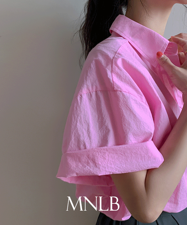 [MNLB] 콜드 썸머 루즈핏 단작 코튼 반팔 셔츠