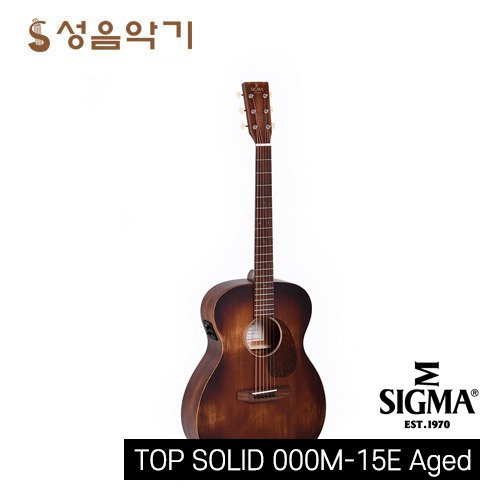 [마틴15시리즈 오마주]시그마 15시리즈 OOOM-15E Aged 탑솔리드 어쿠스틱 통기타 청소년/여성사이즈 OM바디 EQ픽업장착 [SIGMA OOOM15EAGED]