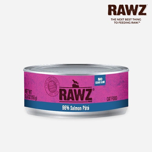 로우즈 캣 캔 96% 연어 파테 156g RAWZ 고양이 주식 습식 간식 사료