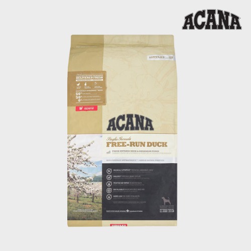 아카나 ACANA 프리런 덕 오리 강아지 알러지 단일 단백질 사료 대용량 11.4kg