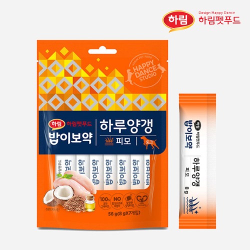 하림펫푸드 밥이보약 하루양갱 피모 56g 강아지 간식 츄르