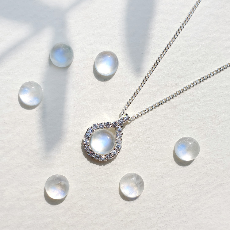 925 Silver Rubia Gemstone Necklace /루비아
