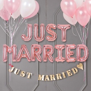 알파벳 은박풍선세트 JUST MARRIED 로즈골드