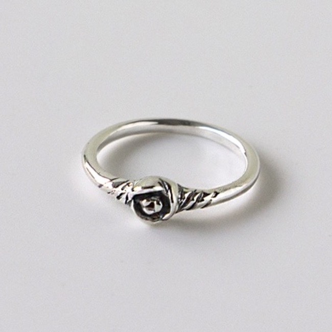 1 rose silver ring