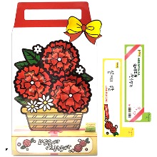 입체 카네이션 쇼핑백 만들기 (10개입)  /사랑의 꽃바구니모양 메시지 카드 편지 쓰기