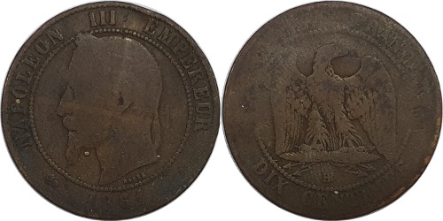 프랑스 1861년(BB) 10 Centimes