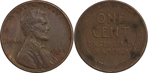미국 1935년(D) 링컨 1 센트