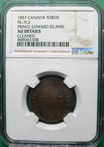 캐나다 1957년 TOKEN PE-7C2 PRINCE EDWARD ISLAND - NGC AU DETAILS CLEANED