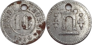 독일(Bitburg) 1919년 10 Pfennig 놋겔드