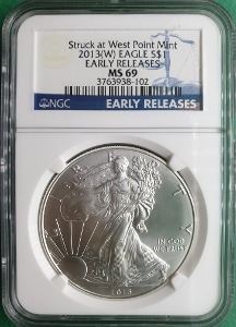 미국 2013(W) EAGLE $1 SILVER EARLY RELEASES - NGC MS 69