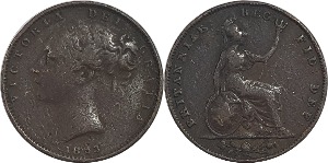 영국 1853년 Farthing(1/4페니)