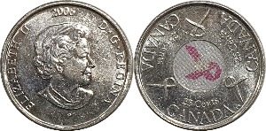 캐나다 2006년 25 센트(유방암 퇴치 기념)