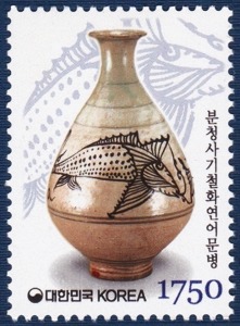 단편 - 2006년 기본료 250원시기 보통우표(분청사기철화연문병, 1,750원)