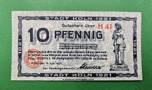 독일 1921년 NOTGELD 놋겔트 인플레이션 비상화폐 10페니히 - 극미