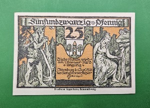 독일 1923년 NOTGELD 놋겔트 인플레이션 비상화폐 25페니히 - 준미~미사용-
