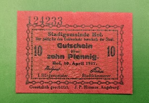 독일 1917년 NOTGELD 놋겔트 인플레이션 비상화폐 10페니히 - 극미