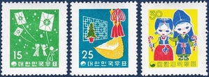 단편 - 1958년 제2차 연하우표 3종