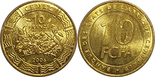 중앙아프리카공화국 2006년 10 프랑