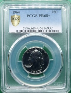 미국 1964년 워싱턴 25센트 QUARTER DOLLARS PROOF SILVER - PCGS PR 68+