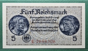 독일 1940-45년 GERMANY OCCUPIED TERRITORIES WWII 5 REICHSMARK - 미사용