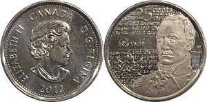 캐나다 2012년 25 센트(The War of 1812 시리즈)