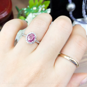 [스피넬R003] 1ct 천연 핑크 스피넬 반지 (14K/다이아몬드)