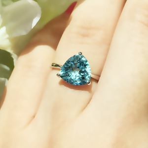 [아쿠아R007] 1.9ct 천연 아쿠아마린 반지 (14K)