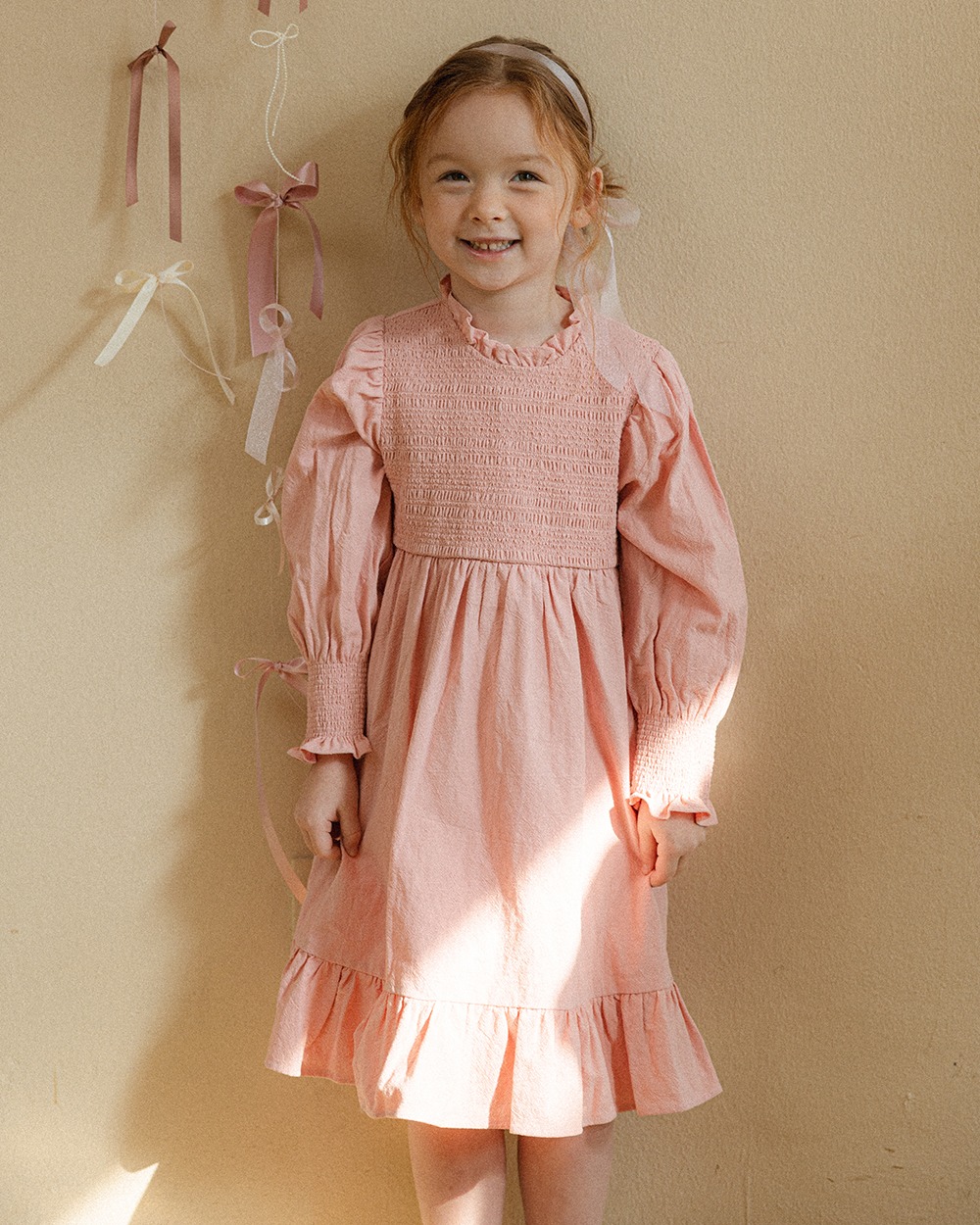 바네사 스모킹 드레스 핑크