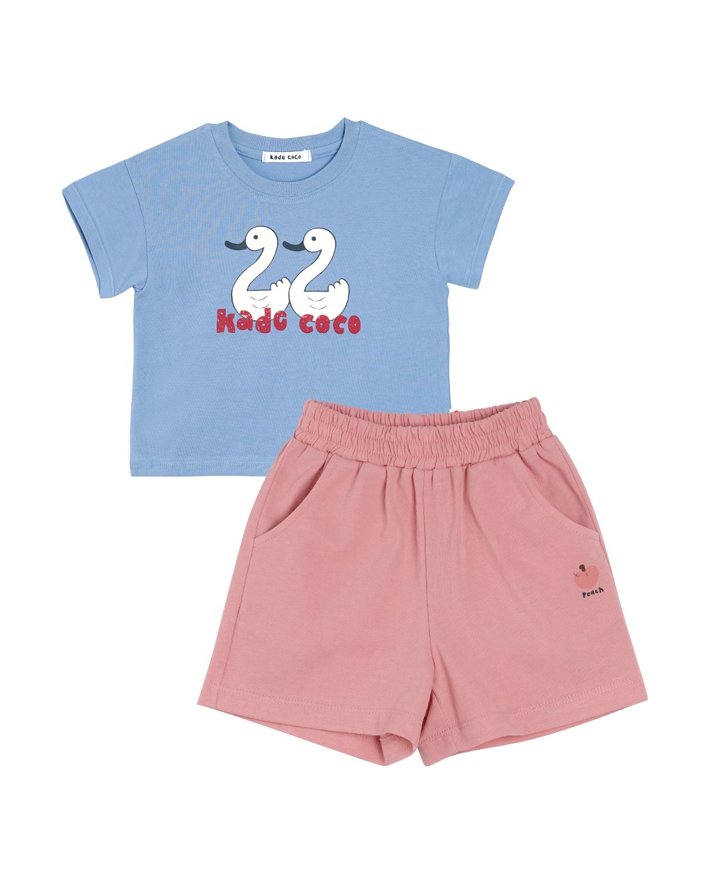 카나드 숏 슬리브 티셔츠BB + 멜리다 팬츠 핑크 SET