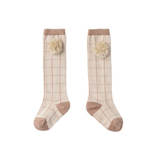 new knee socks 3 graph pink - 마르마르