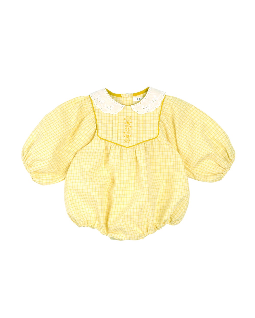 타임특가 [a.toi baby] April Check Bodysuit Yellow - 마르마르