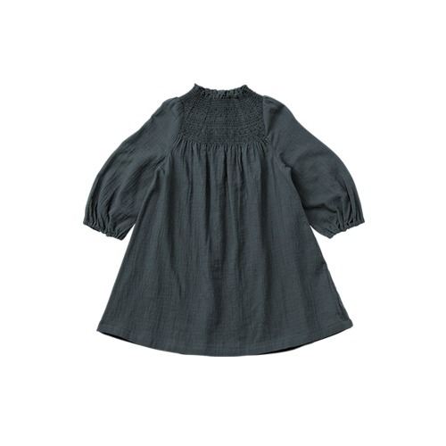 dress 3 shirring navy - 마르마르