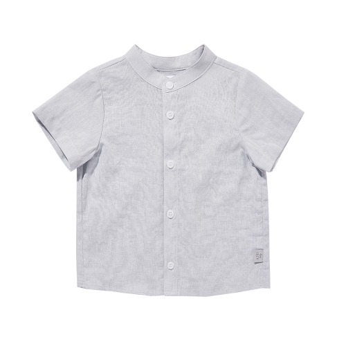 [a.toi baby] eric henry neck shirt gray - 마르마르