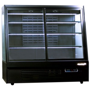 업소용 반찬쇼케이스 냉장고 UKGS-B1800B 사선 앞문형 4단 블랙 주광색 1800x780x1500mm