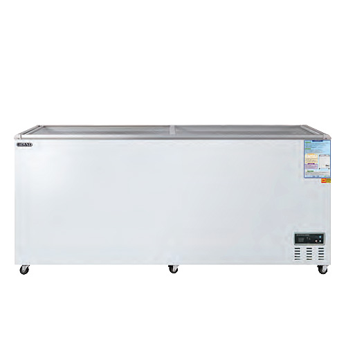 그랜드 우성 CWSM-850FAD 업소용 냉동 쇼케이스 유리 도어 냉동고 평대 아이스크림 냉동 식품 보관 755L 1800x850x870mm